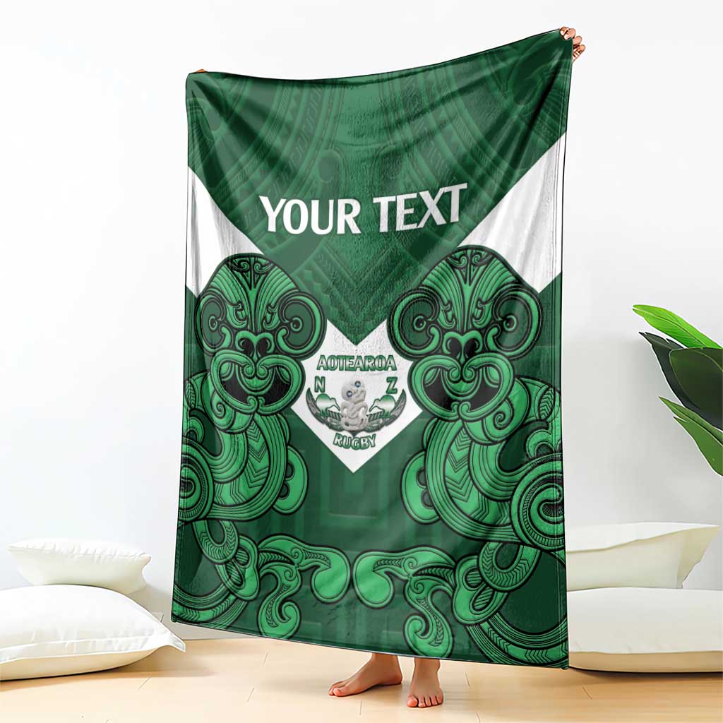 Custom Aotearoa Rugby Blanket New Zealand Maori Kete Poutama Pattern - Vibe Hoodie Shop