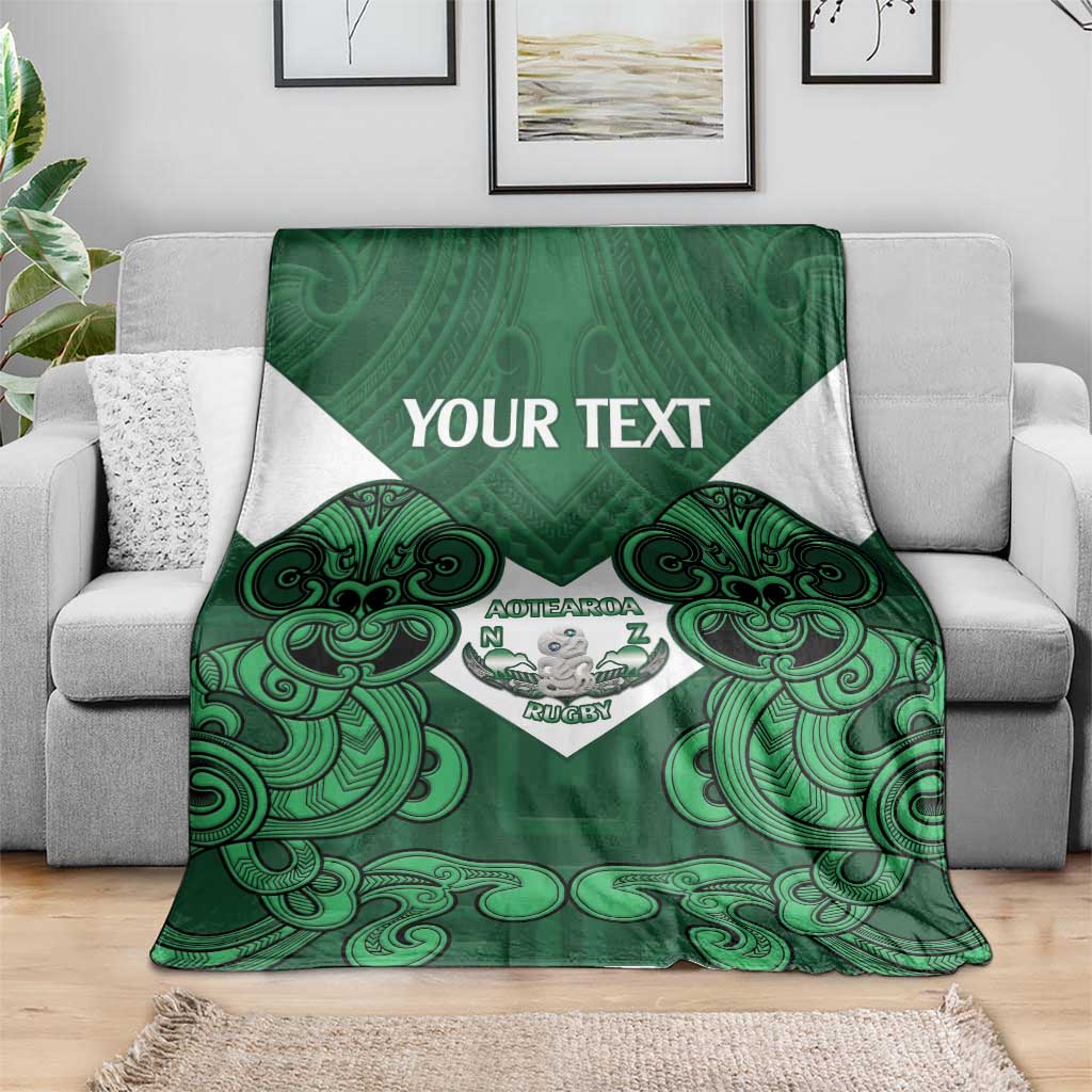 Custom Aotearoa Rugby Blanket New Zealand Maori Kete Poutama Pattern - Vibe Hoodie Shop