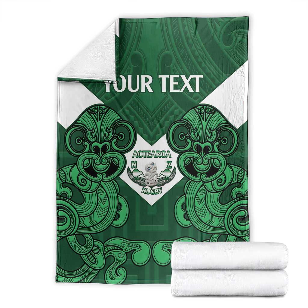 Custom Aotearoa Rugby Blanket New Zealand Maori Kete Poutama Pattern - Vibe Hoodie Shop