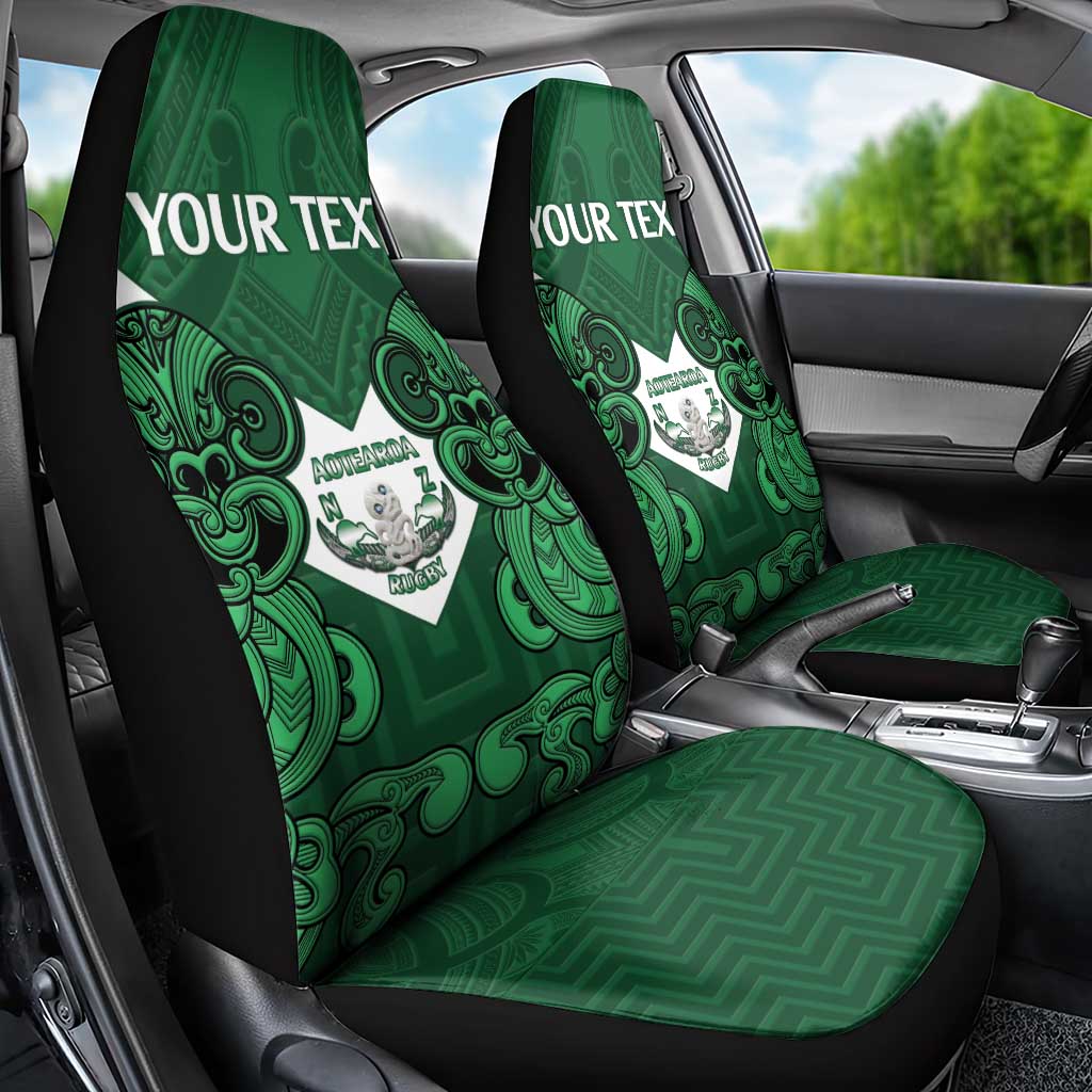 Custom Aotearoa Rugby Car Seat Cover New Zealand Maori Kete Poutama Pattern - Vibe Hoodie Shop