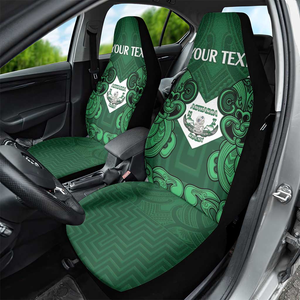 Custom Aotearoa Rugby Car Seat Cover New Zealand Maori Kete Poutama Pattern - Vibe Hoodie Shop