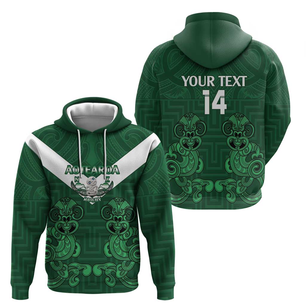 Custom Aotearoa Rugby Hoodie New Zealand Maori Kete Poutama Pattern - Vibe Hoodie Shop