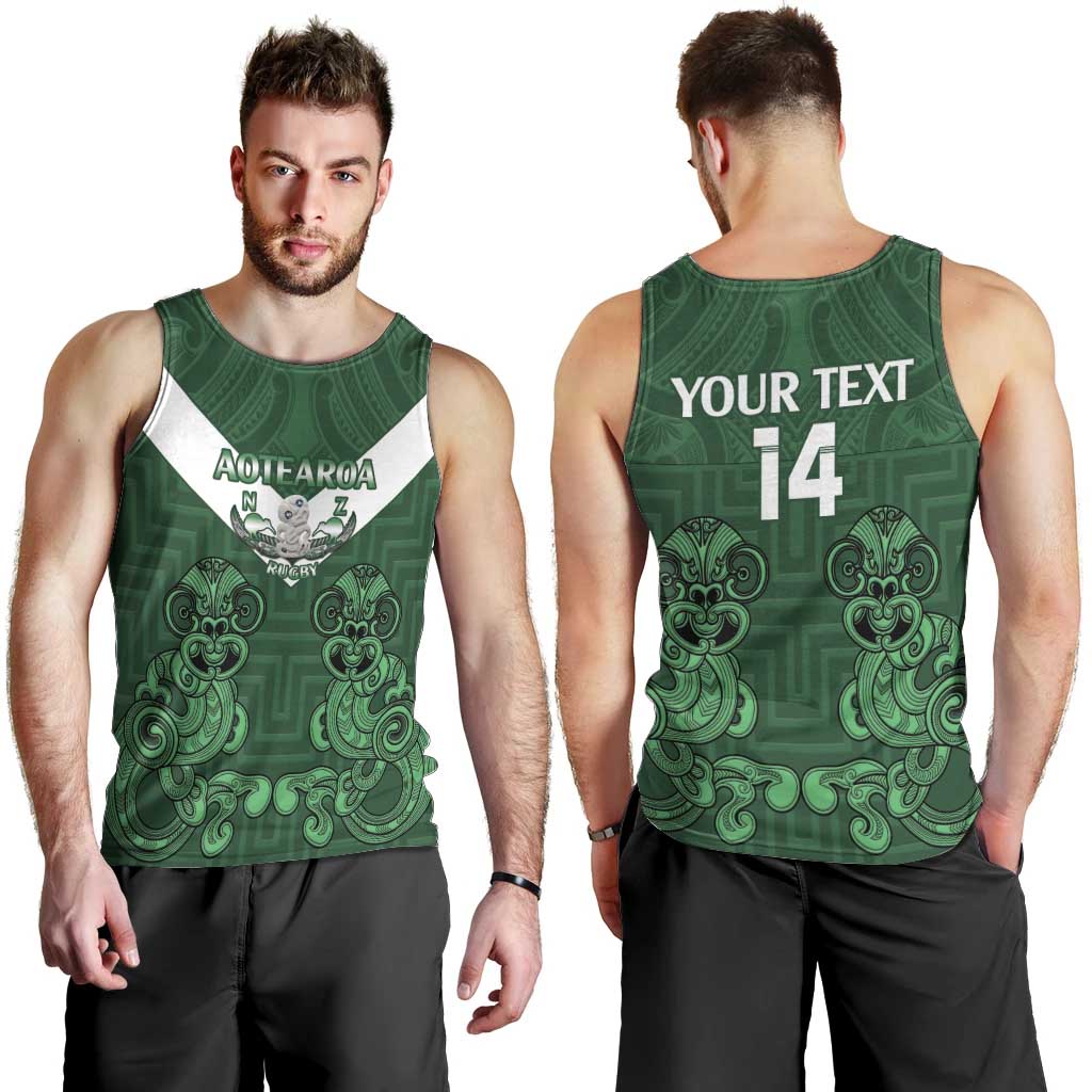 Custom Aotearoa Rugby Men Tank Top New Zealand Maori Kete Poutama Pattern - Vibe Hoodie Shop
