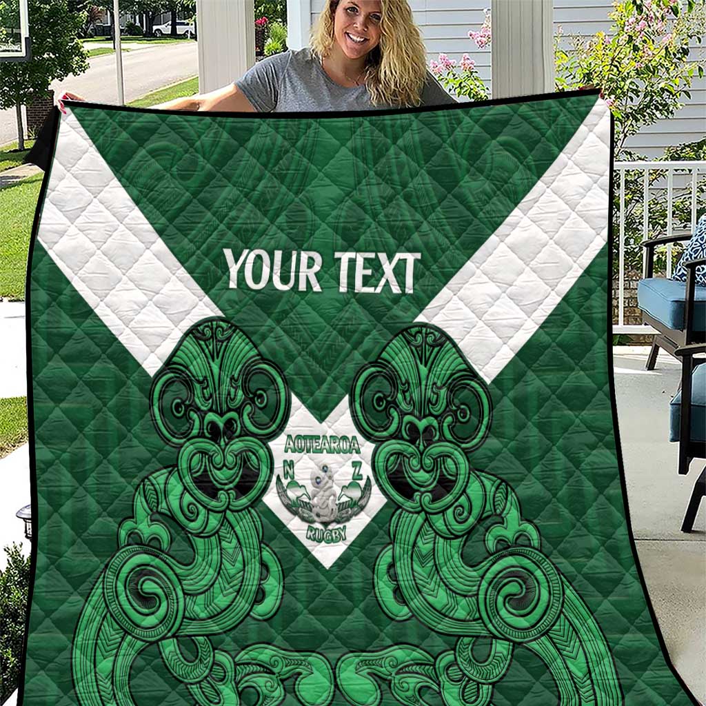 Custom Aotearoa Rugby Quilt New Zealand Maori Kete Poutama Pattern - Vibe Hoodie Shop