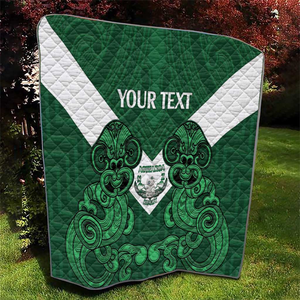 Custom Aotearoa Rugby Quilt New Zealand Maori Kete Poutama Pattern - Vibe Hoodie Shop