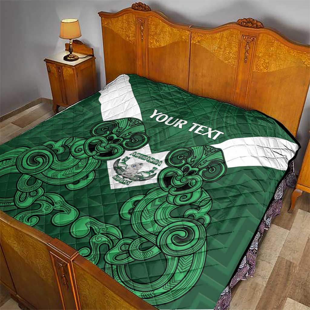 Custom Aotearoa Rugby Quilt New Zealand Maori Kete Poutama Pattern - Vibe Hoodie Shop