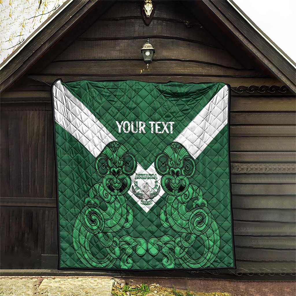Custom Aotearoa Rugby Quilt New Zealand Maori Kete Poutama Pattern - Vibe Hoodie Shop