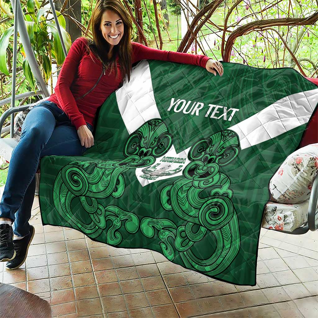 Custom Aotearoa Rugby Quilt New Zealand Maori Kete Poutama Pattern - Vibe Hoodie Shop