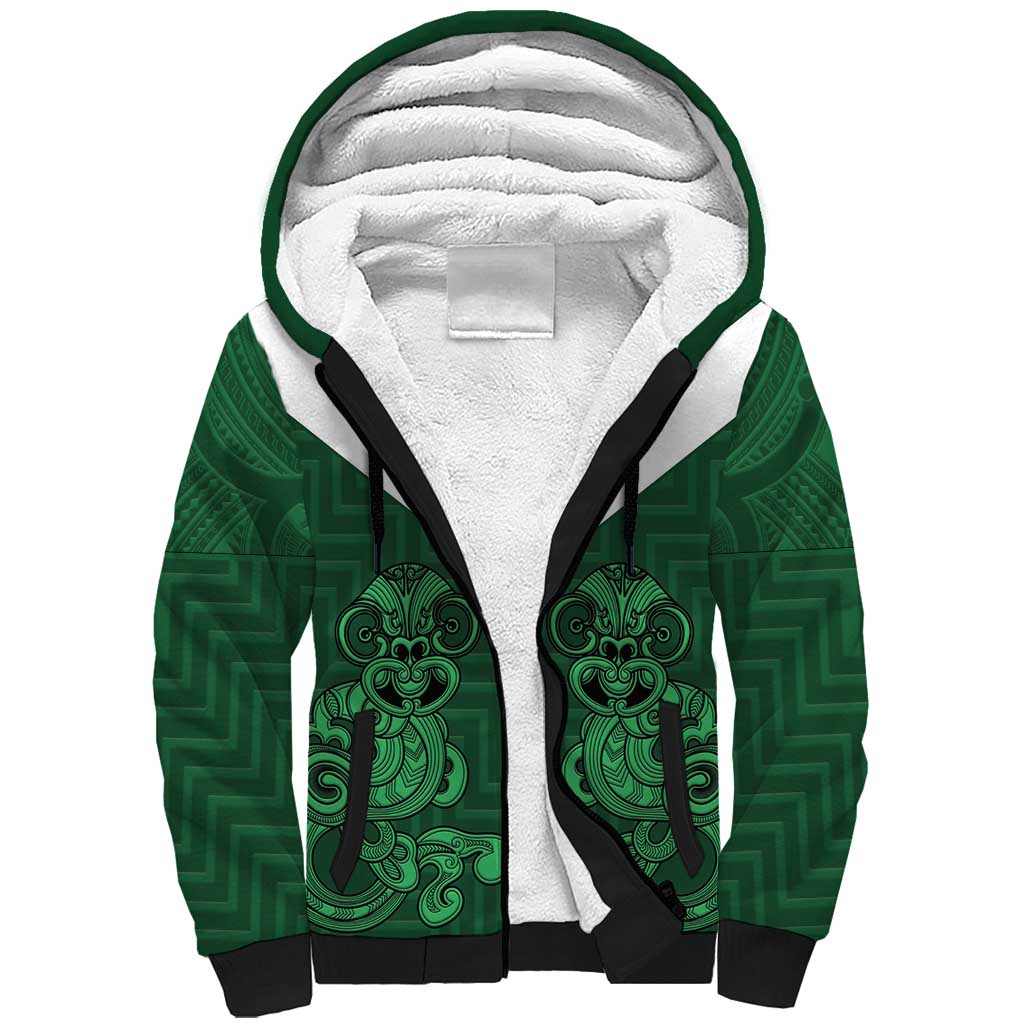 Custom Aotearoa Rugby Sherpa Hoodie New Zealand Maori Kete Poutama Pattern - Vibe Hoodie Shop