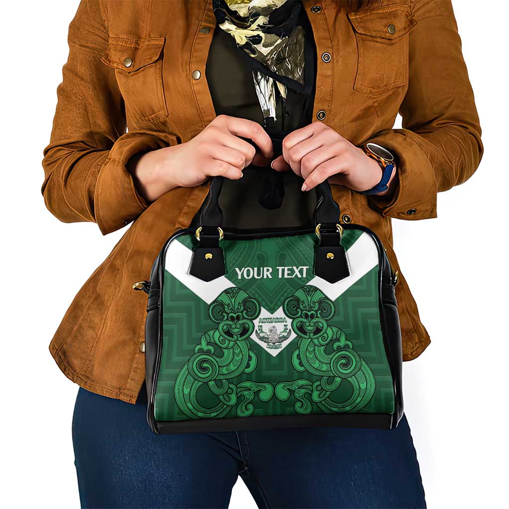 Custom Aotearoa Rugby Shoulder Handbag New Zealand Maori Kete Poutama Pattern - Vibe Hoodie Shop