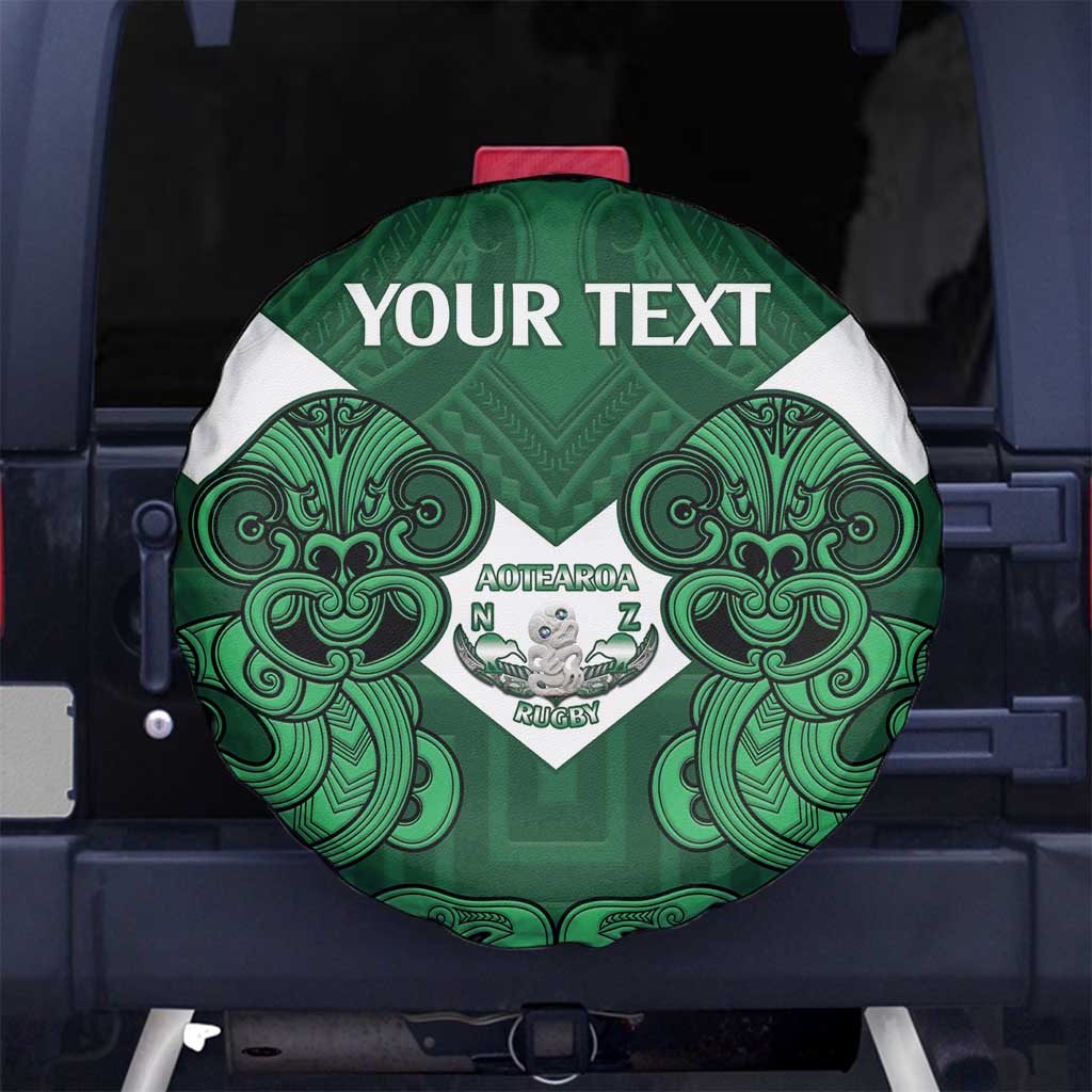 Custom Aotearoa Rugby Spare Tire Cover New Zealand Maori Kete Poutama Pattern - Vibe Hoodie Shop