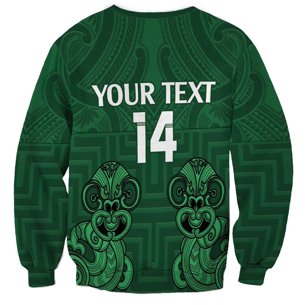 Custom Aotearoa Rugby Sweatshirt New Zealand Maori Kete Poutama Pattern - Vibe Hoodie Shop