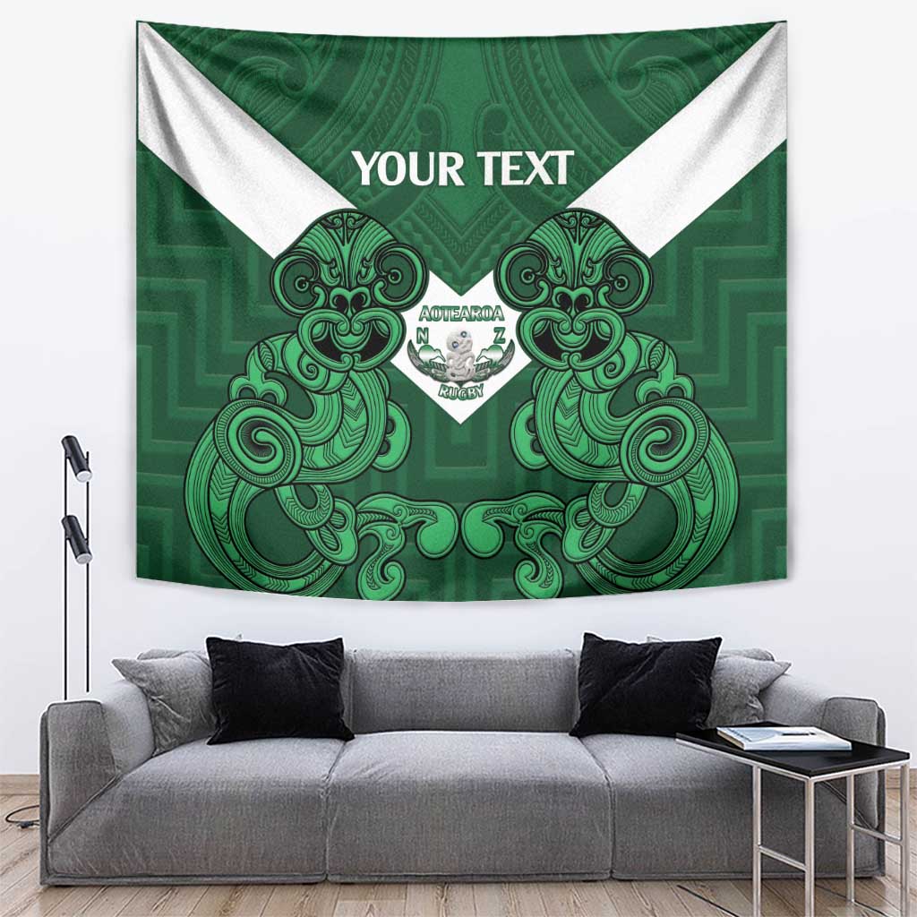 Custom Aotearoa Rugby Tapestry New Zealand Maori Kete Poutama Pattern - Vibe Hoodie Shop