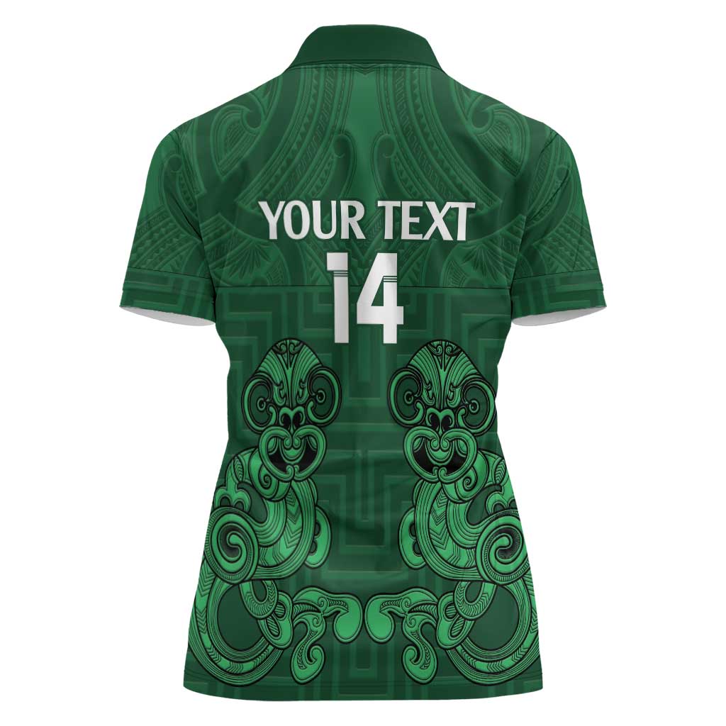 Custom Aotearoa Rugby Women Polo Shirt New Zealand Maori Kete Poutama Pattern - Vibe Hoodie Shop