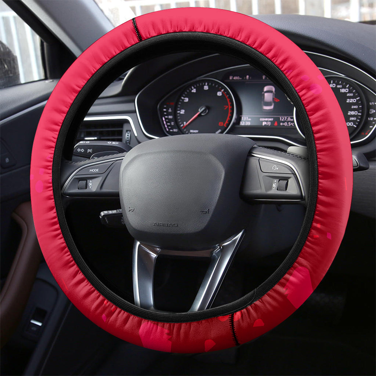 New Zealand And England Rugby Steering Wheel Cover 2023 World Cup All Black Combine Red Roses