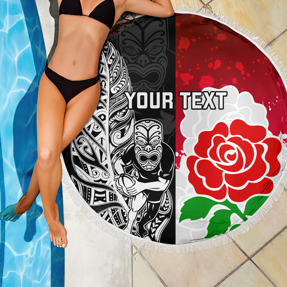 custom-new-zealand-and-england-rugby-beach-blanket-2023-world-cup-all-black-combine-red-roses