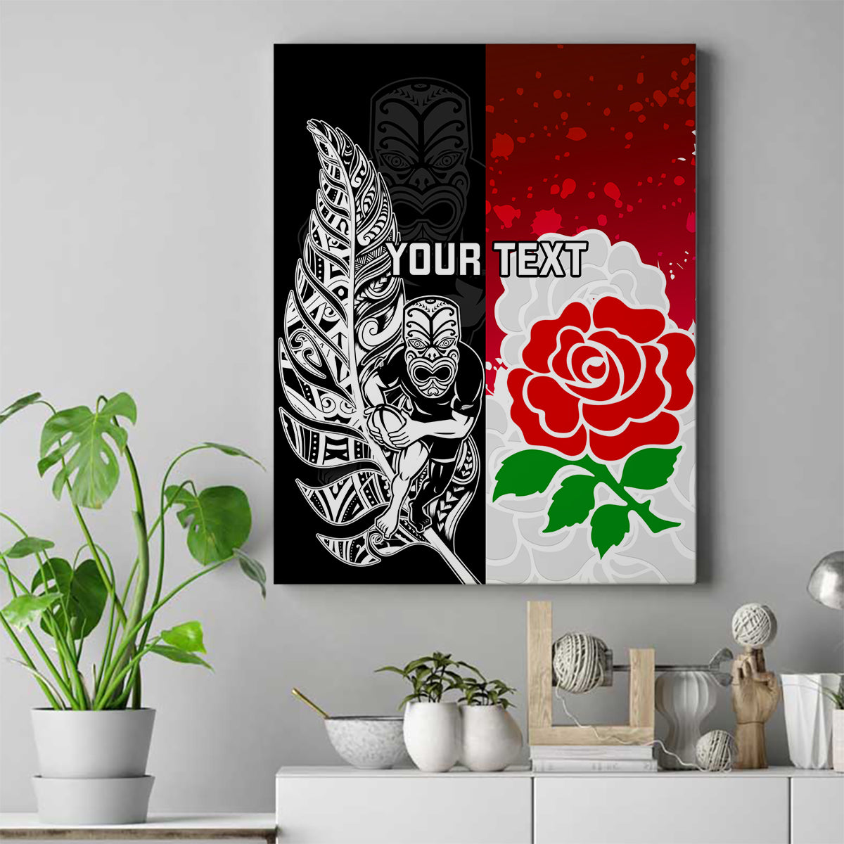 custom-new-zealand-and-england-rugby-canvas-wall-art-2023-world-cup-all-black-combine-red-roses