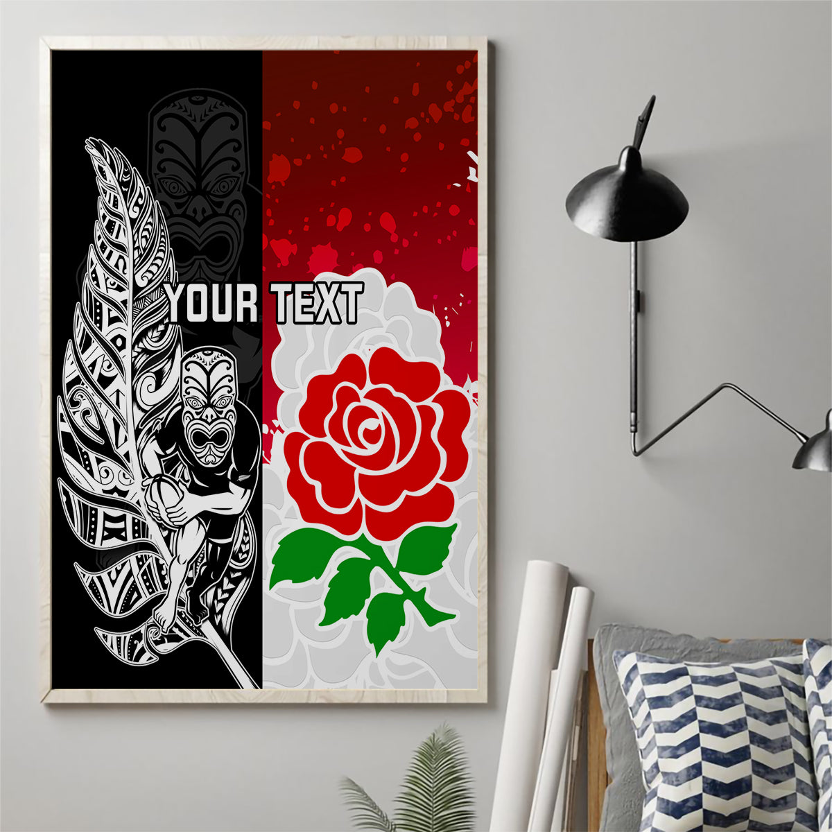 custom-new-zealand-and-england-rugby-canvas-wall-art-2023-world-cup-all-black-combine-red-roses