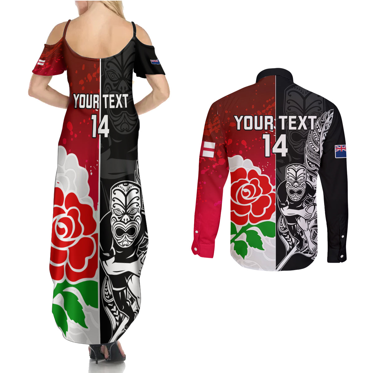 custom-new-zealand-and-england-rugby-couples-matching-summer-maxi-dress-and-long-sleeve-button-shirt-2023-world-cup-all-black-combine-red-roses