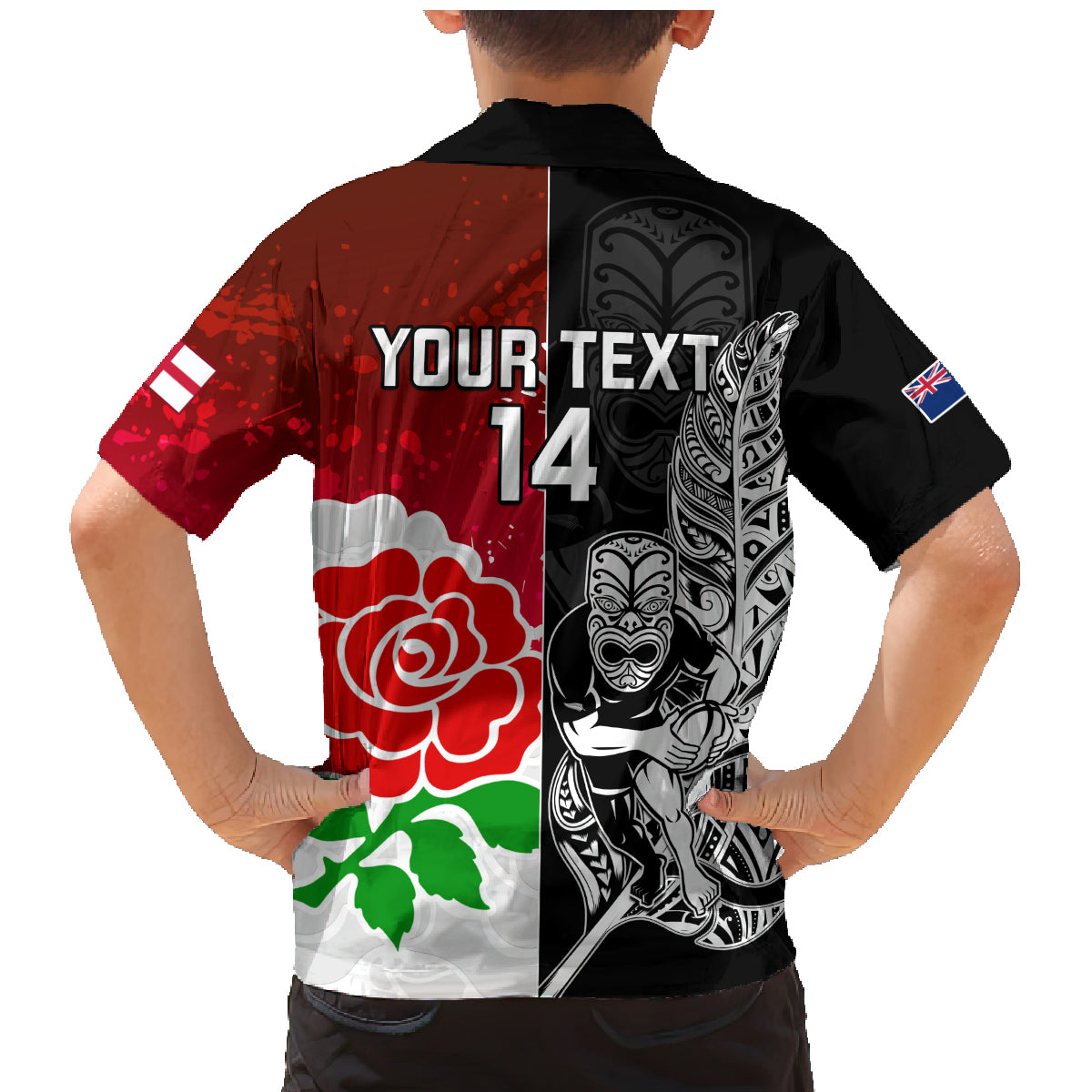 custom-new-zealand-and-england-rugby-family-matching-mermaid-dress-and-hawaiian-shirt-2023-world-cup-all-black-combine-red-roses