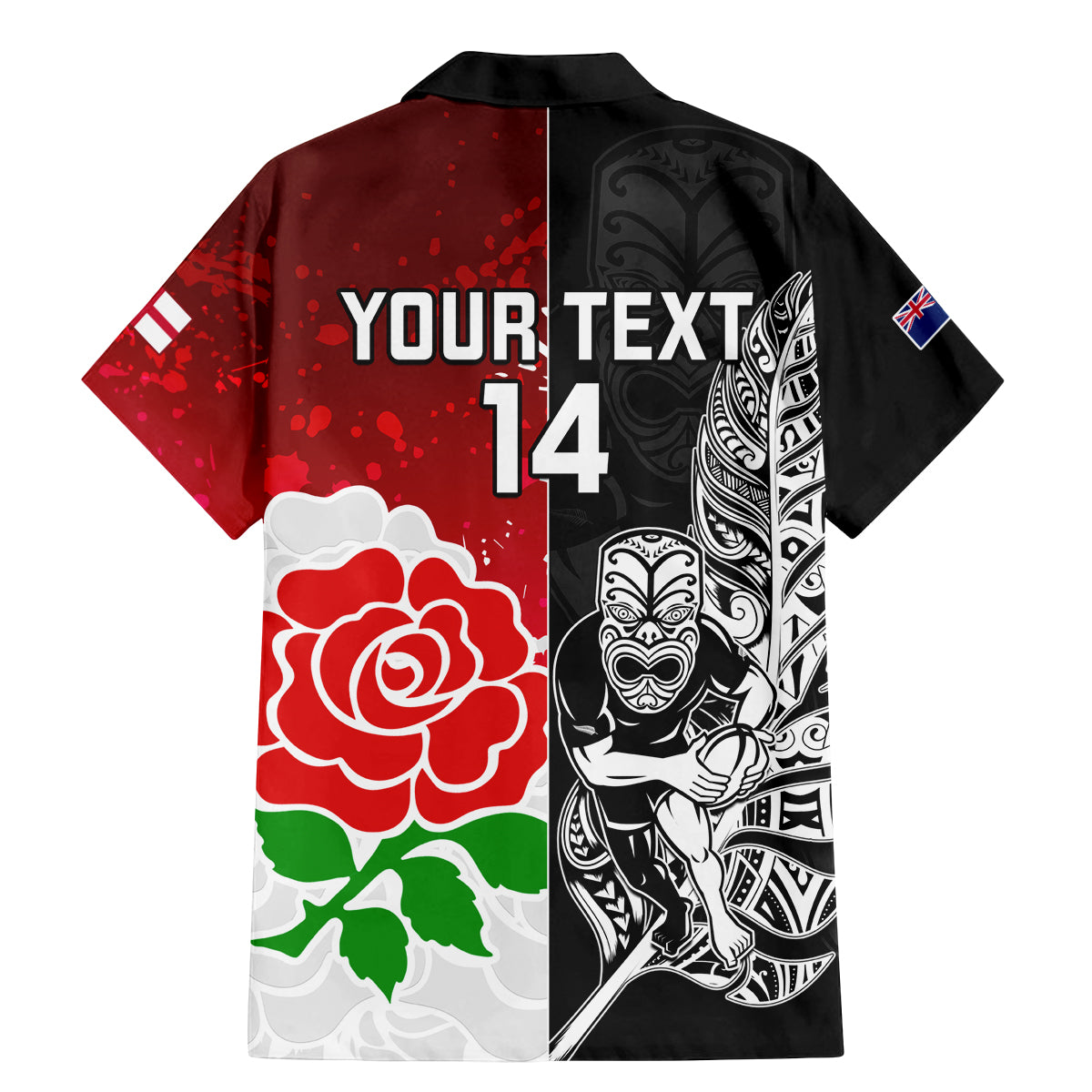 custom-new-zealand-and-england-rugby-family-matching-mermaid-dress-and-hawaiian-shirt-2023-world-cup-all-black-combine-red-roses