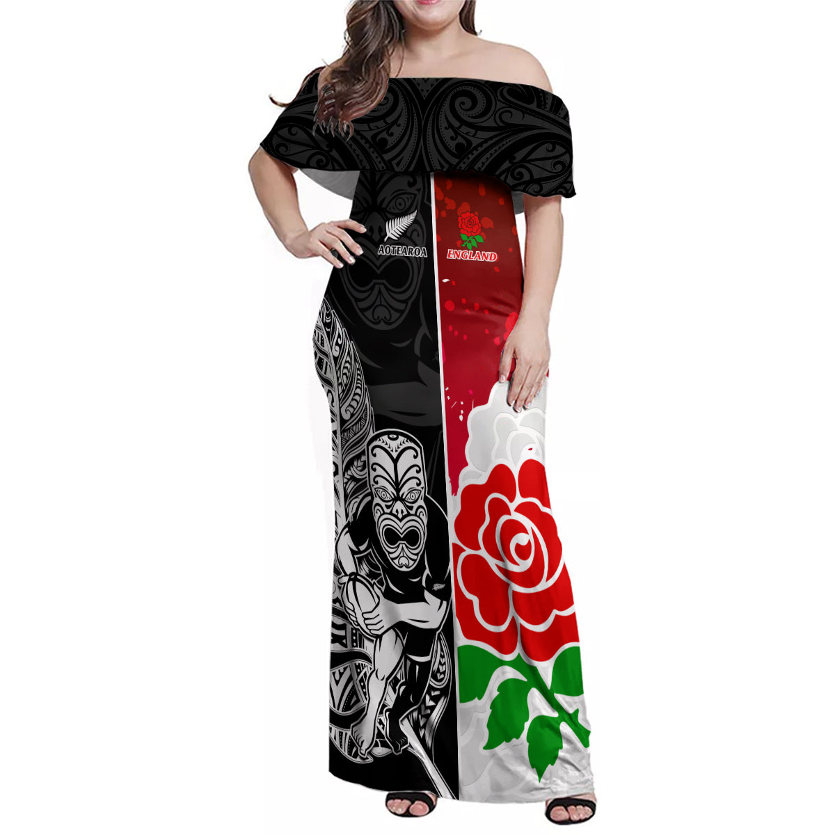 custom-new-zealand-and-england-rugby-family-matching-off-shoulder-maxi-dress-and-hawaiian-shirt-2023-world-cup-all-black-combine-red-roses