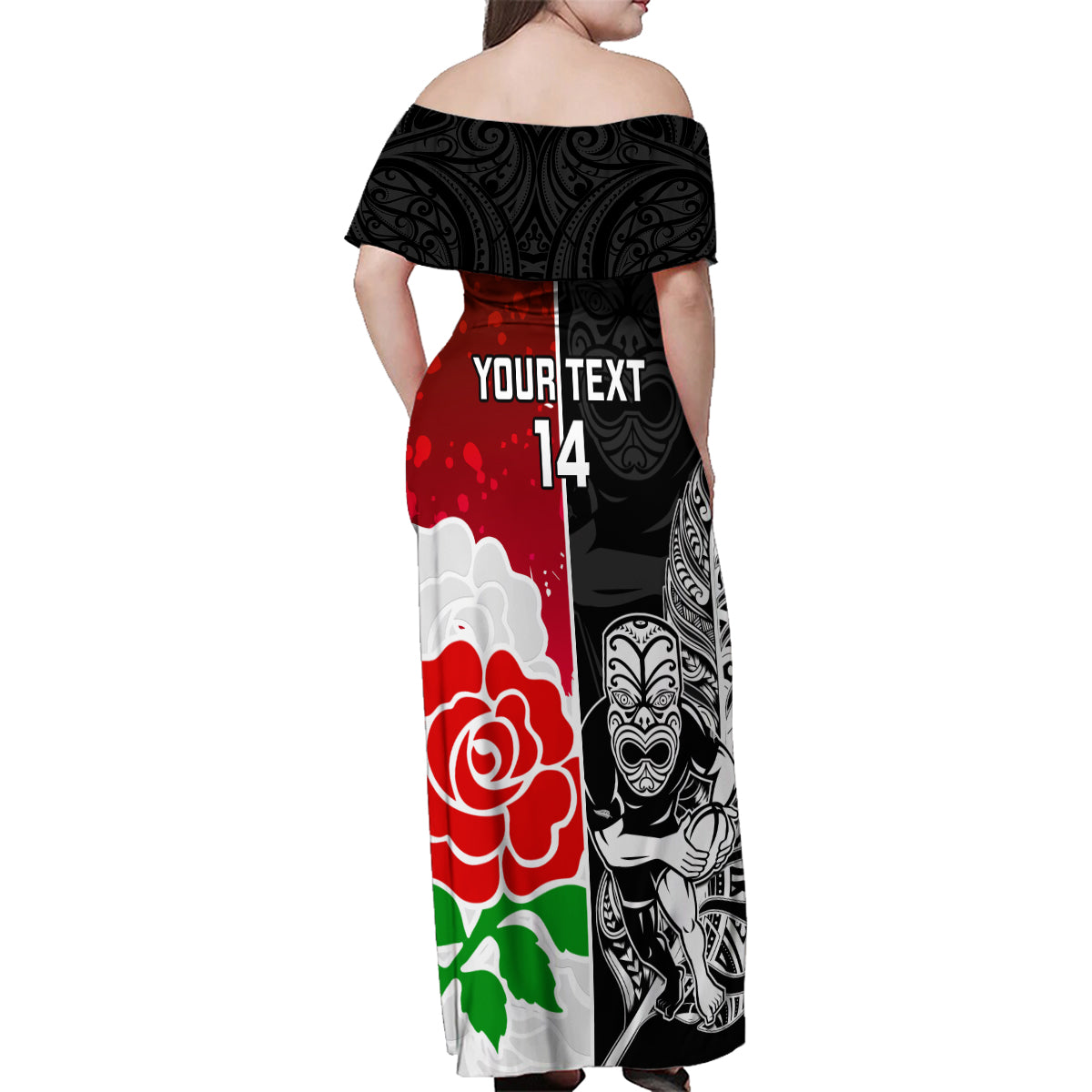 custom-new-zealand-and-england-rugby-family-matching-off-shoulder-maxi-dress-and-hawaiian-shirt-2023-world-cup-all-black-combine-red-roses