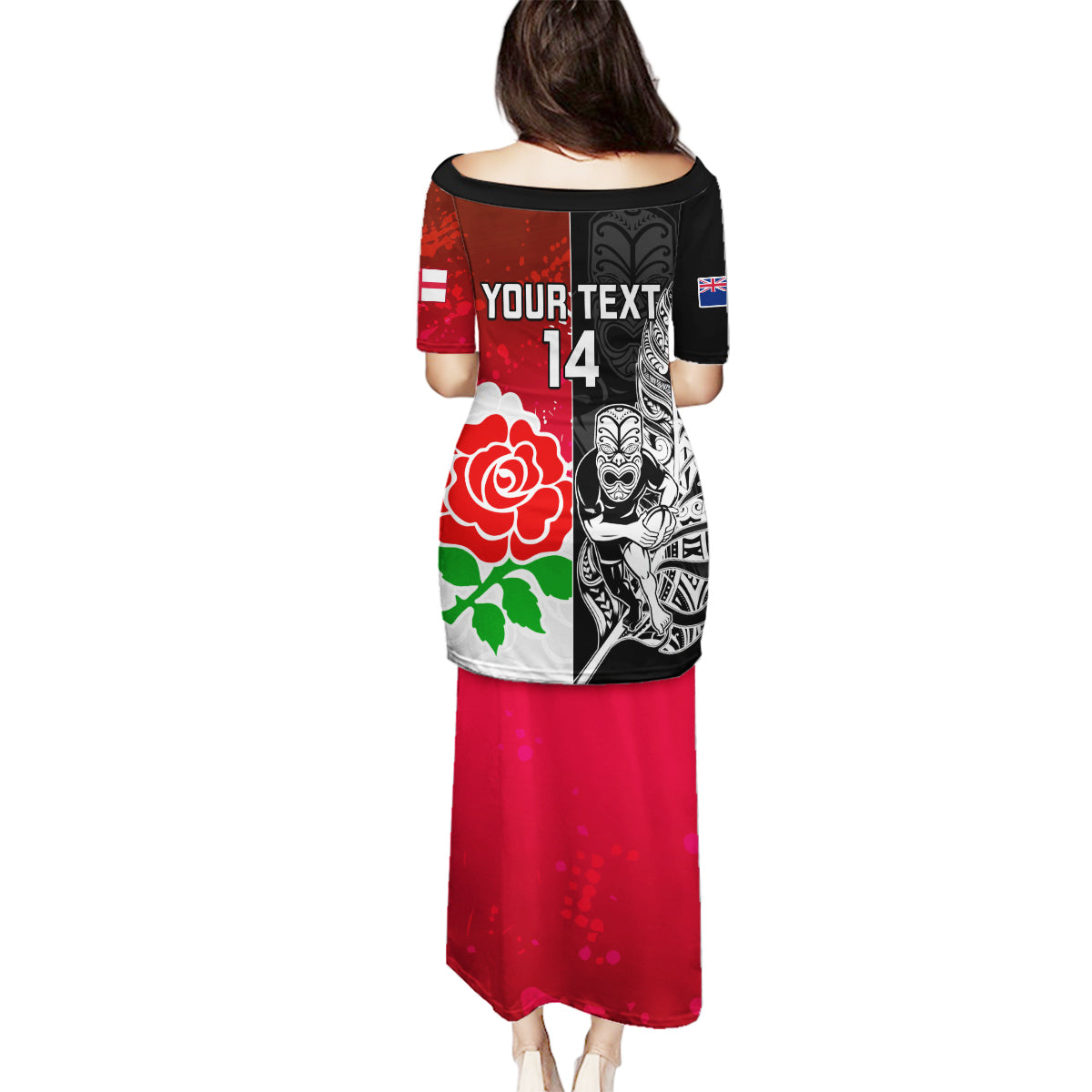 custom-new-zealand-and-england-rugby-family-matching-puletasi-dress-and-hawaiian-shirt-2023-world-cup-all-black-combine-red-roses