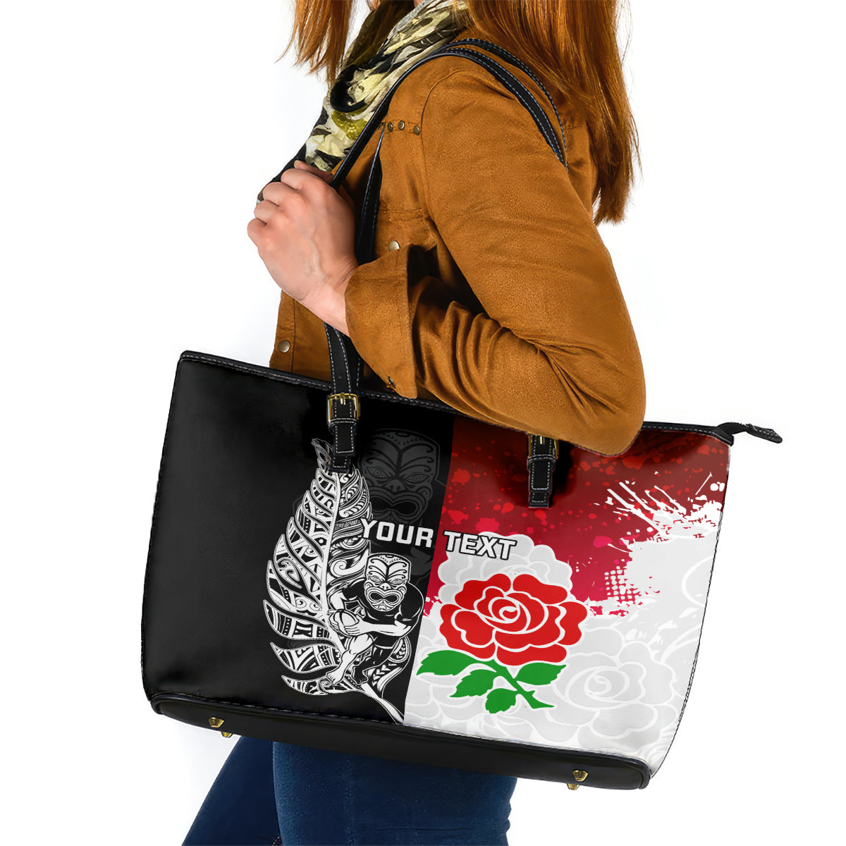 custom-new-zealand-and-england-rugby-leather-tote-bag-2023-world-cup-all-black-combine-red-roses