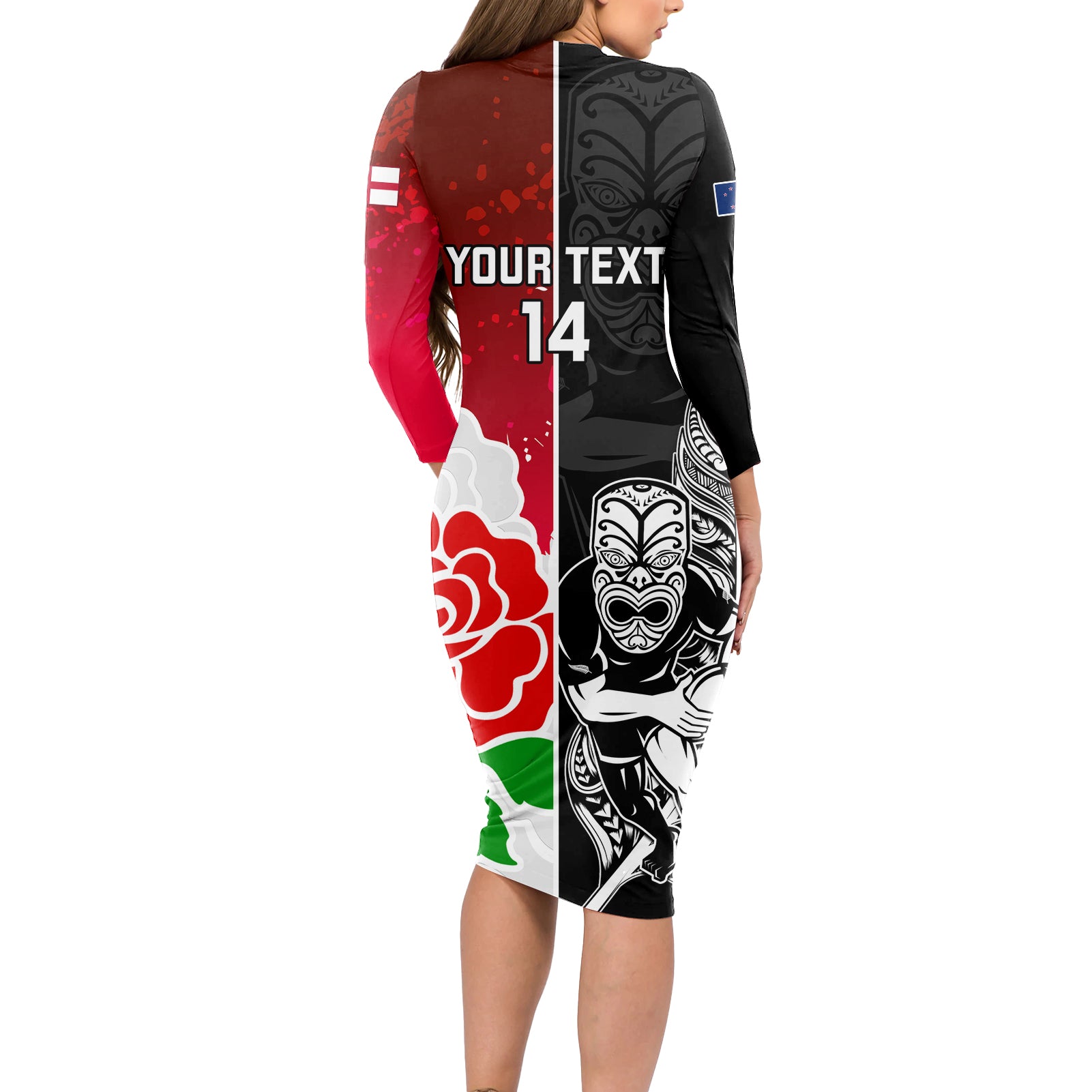 custom-new-zealand-and-england-rugby-long-sleeve-bodycon-dress-2023-world-cup-all-black-combine-red-roses