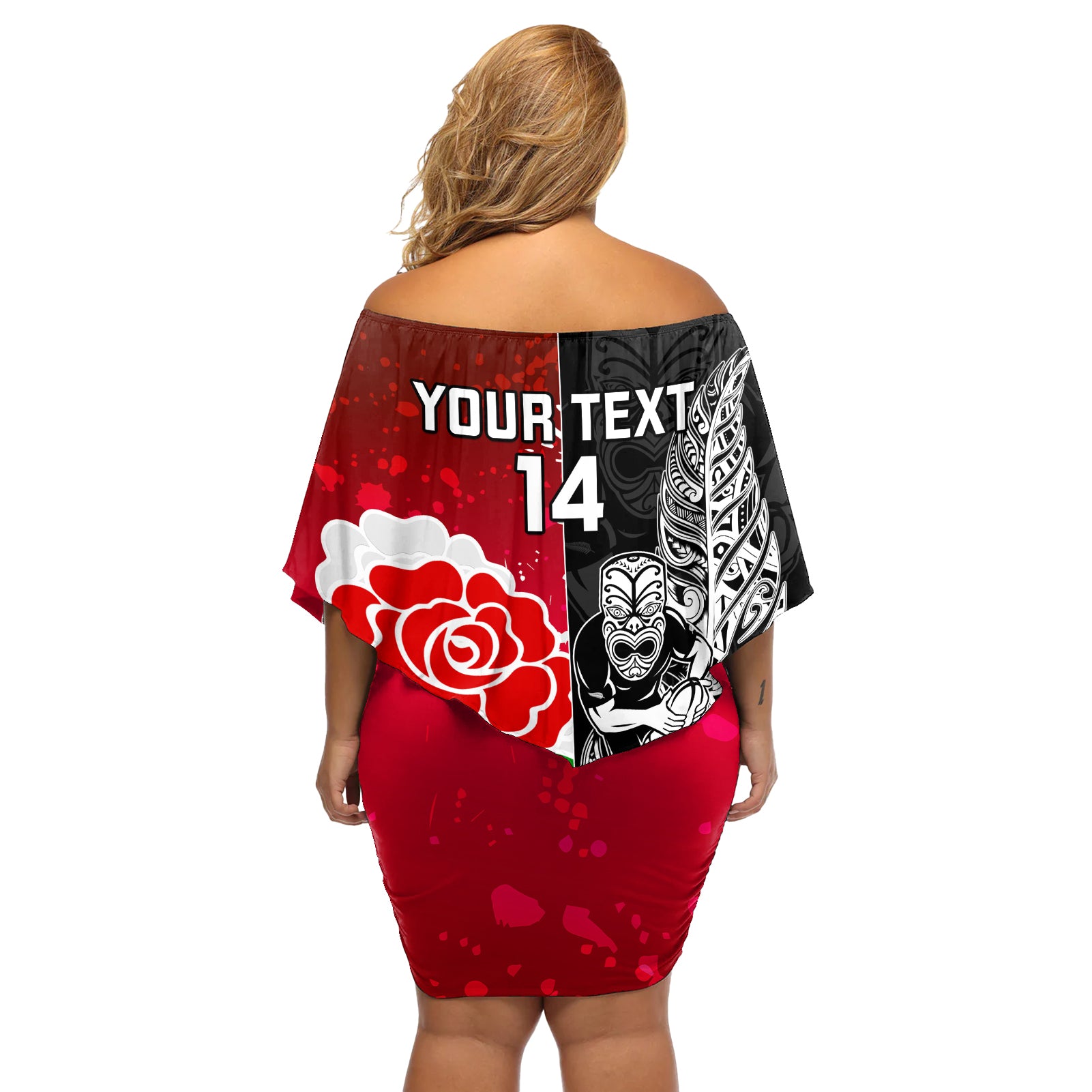 custom-new-zealand-and-england-rugby-off-shoulder-short-dress-2023-world-cup-all-black-combine-red-roses