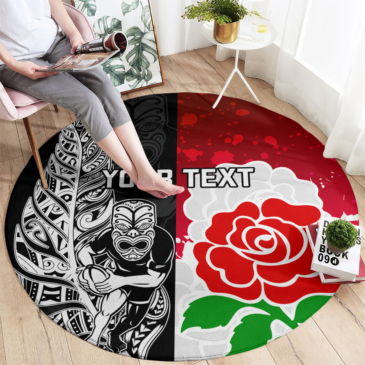 custom-new-zealand-and-england-rugby-round-carpet-2023-world-cup-all-black-combine-red-roses