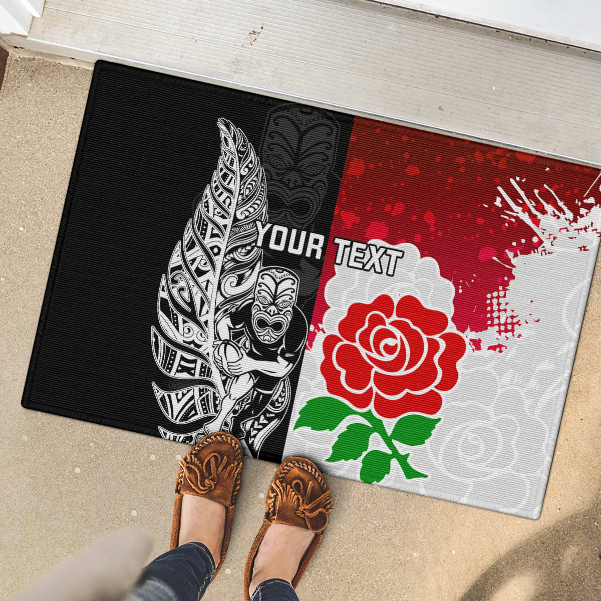 custom-new-zealand-and-england-rugby-rubber-doormat-2023-world-cup-all-black-combine-red-roses