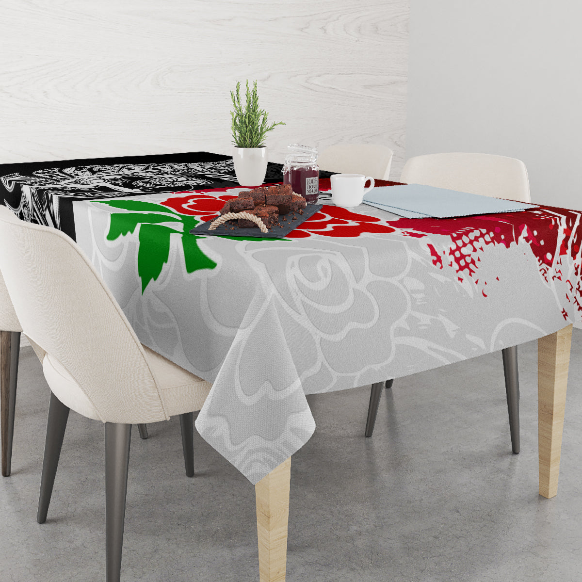 custom-new-zealand-and-england-rugby-tablecloth-2023-world-cup-all-black-combine-red-roses