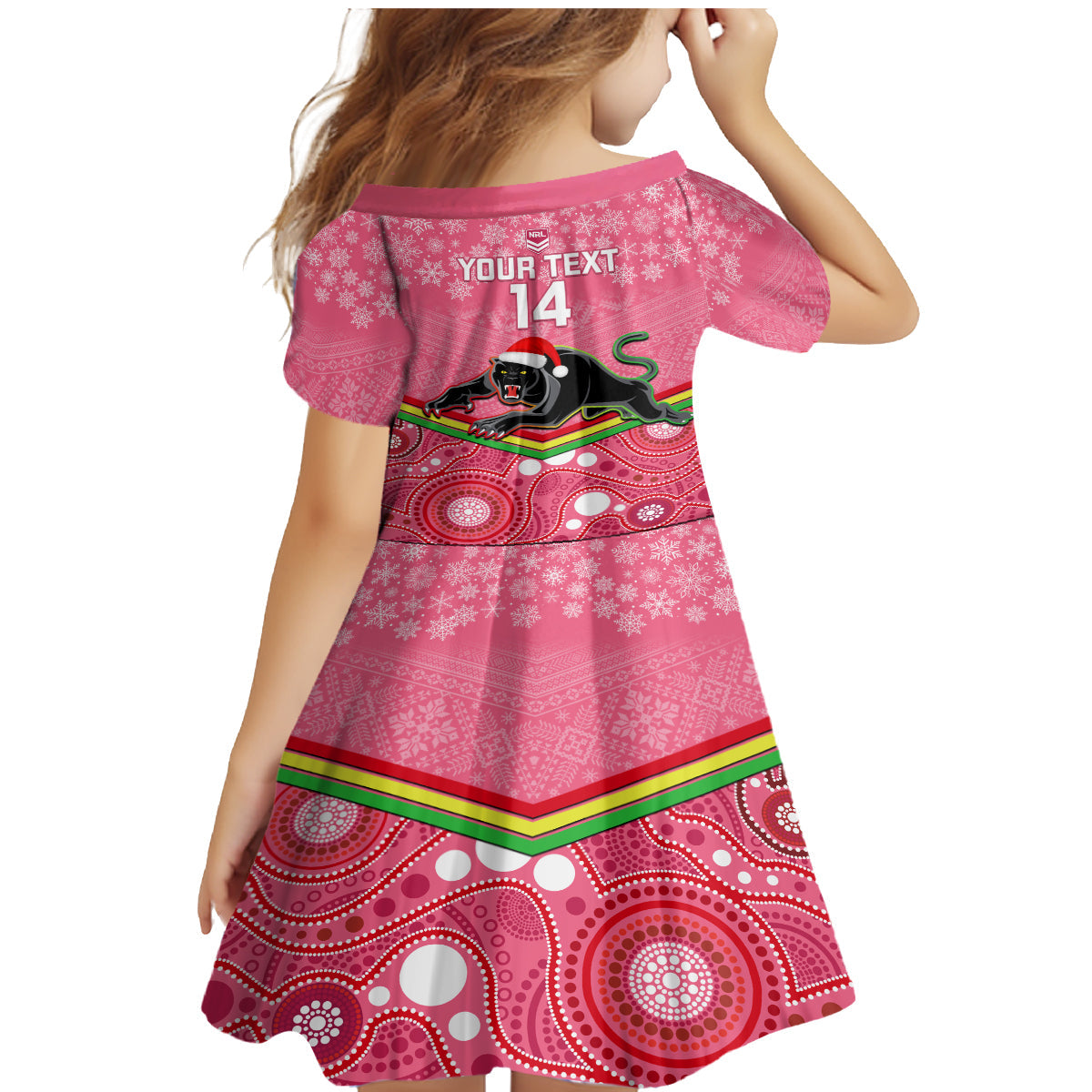 custom-panthers-rugby-christmas-family-matching-mermaid-dress-and-hawaiian-shirt-merry-xmas-2023-mix-aboriginal-art-pink-version