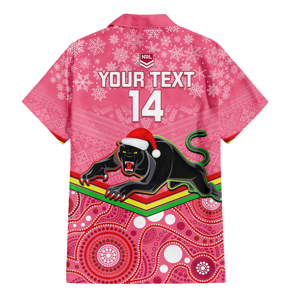 custom-panthers-rugby-christmas-family-matching-mermaid-dress-and-hawaiian-shirt-merry-xmas-2023-mix-aboriginal-art-pink-version