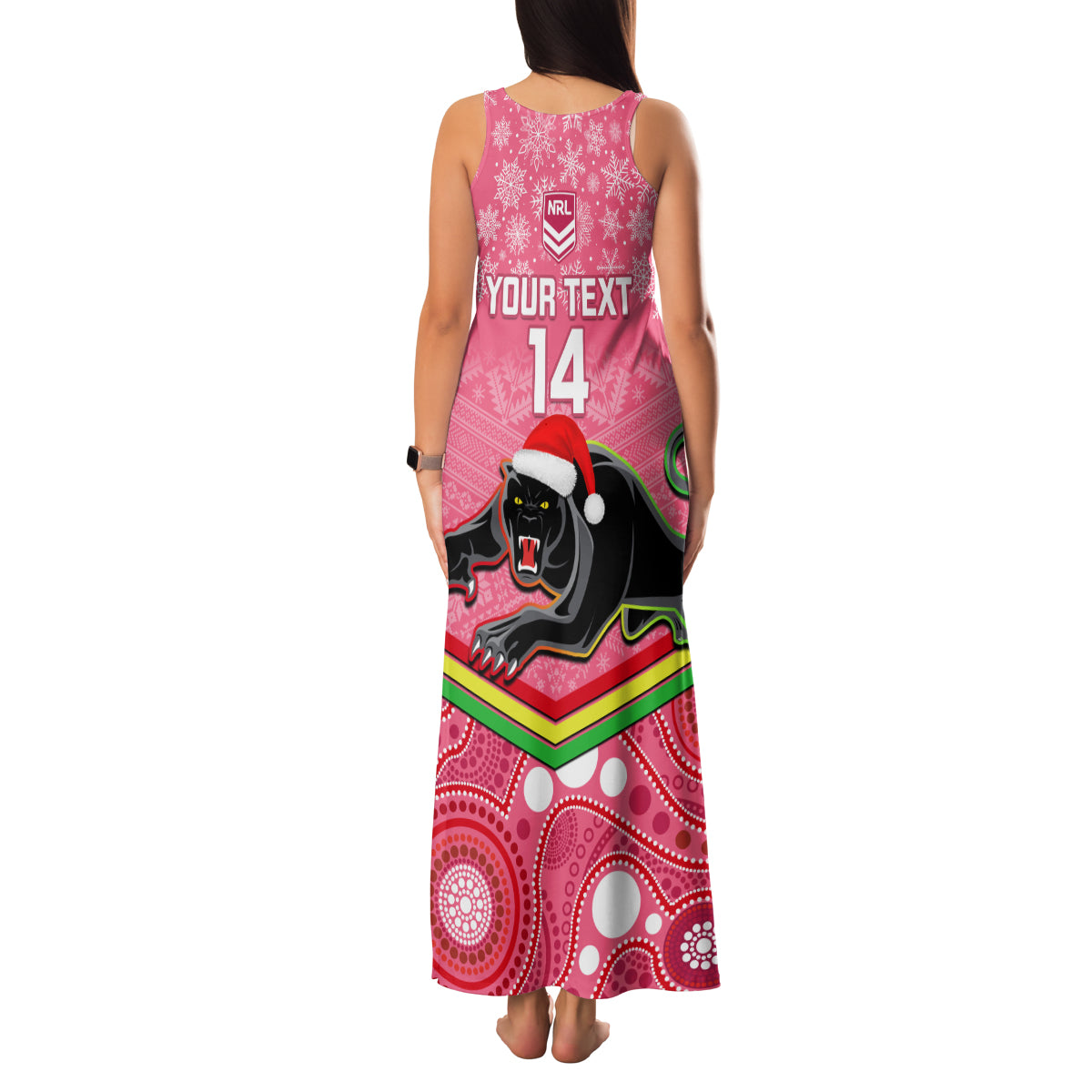 custom-panthers-rugby-christmas-family-matching-tank-maxi-dress-and-hawaiian-shirt-merry-xmas-2023-mix-aboriginal-art-pink-version