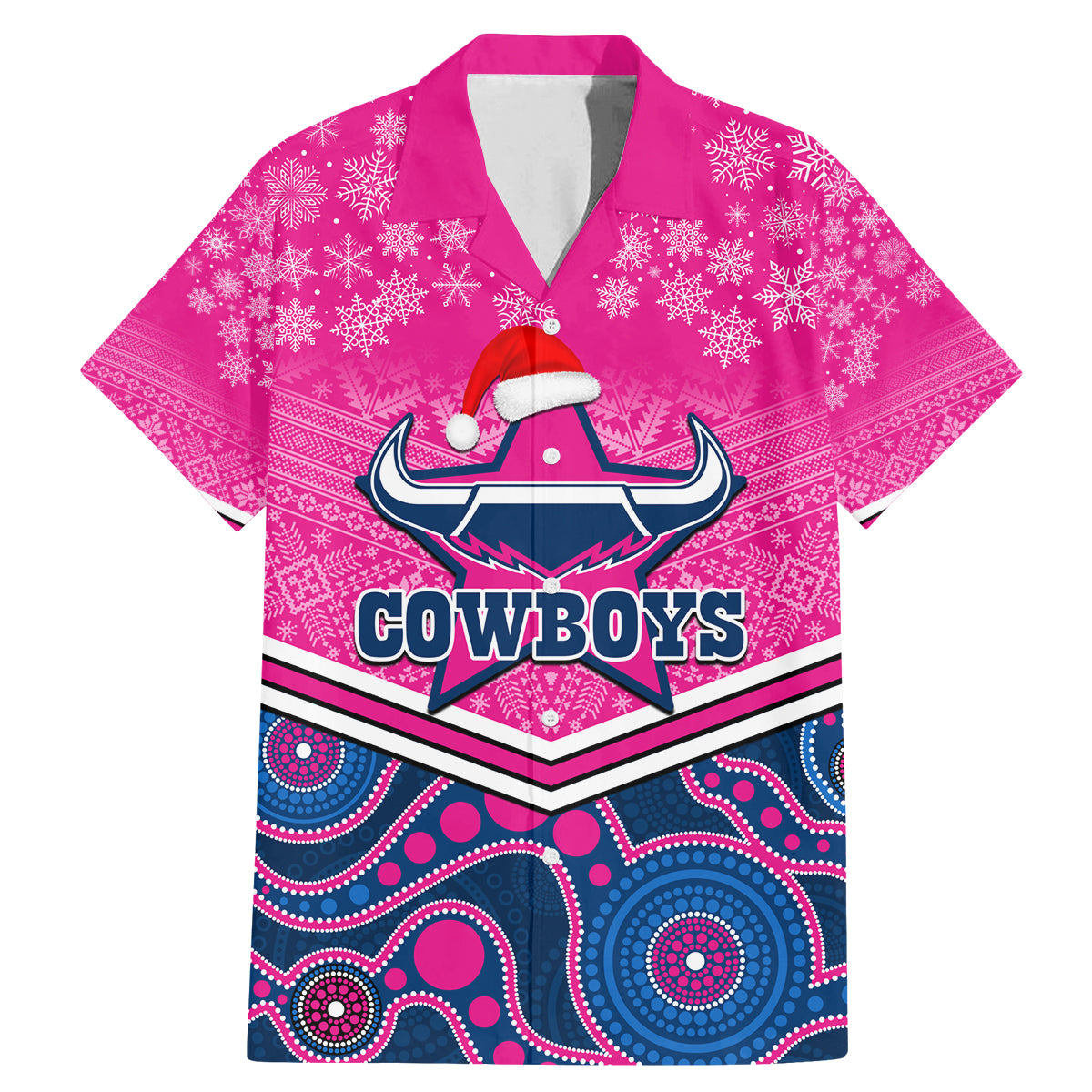 custom-cowboys-rugby-christmas-family-matching-mermaid-dress-and-hawaiian-shirt-merry-xmas-2023-mix-aboriginal-art-pink-version