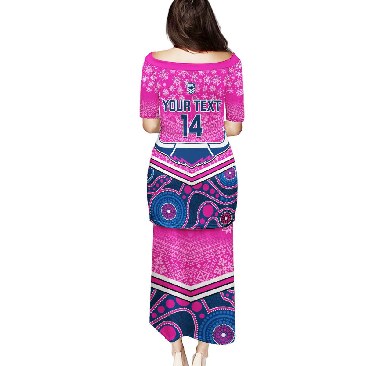 custom-cowboys-rugby-christmas-family-matching-puletasi-dress-and-hawaiian-shirt-merry-xmas-2023-mix-aboriginal-art-pink-version