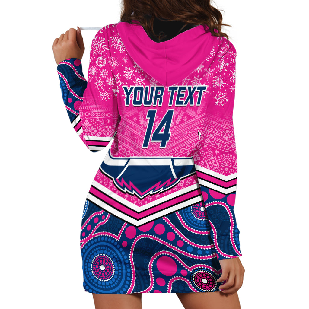 Custom Cowboys Rugby Christmas Hoodie Dress Merry Xmas 2023 Mix Aboriginal Art Pink Version - Vibe Hoodie Shop