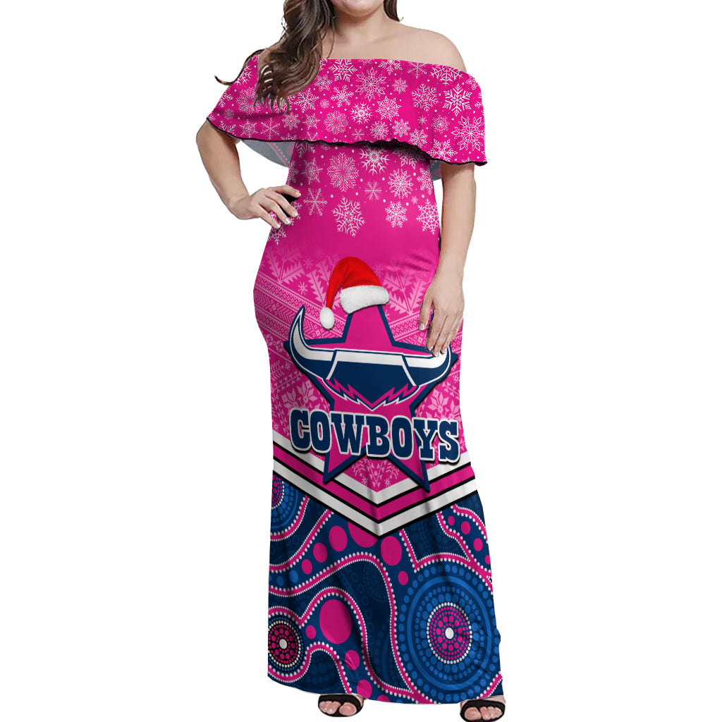 custom-cowboys-rugby-christmas-off-shoulder-maxi-dress-merry-xmas-2023-mix-aboriginal-art-pink-version