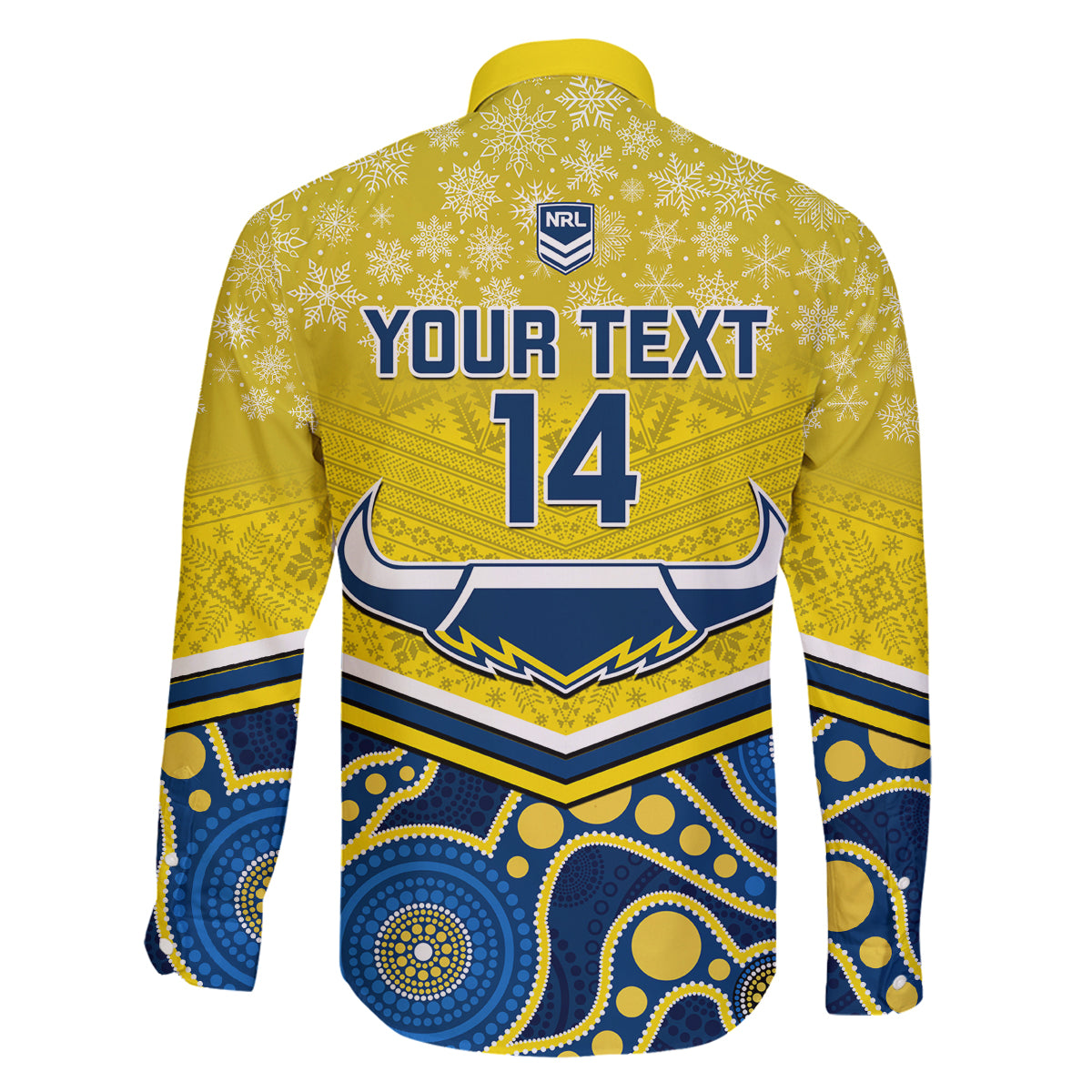 custom-cowboys-rugby-christmas-family-matching-long-sleeve-bodycon-dress-and-hawaiian-shirt-merry-xmas-2023-mix-aboriginal-art-blue-version