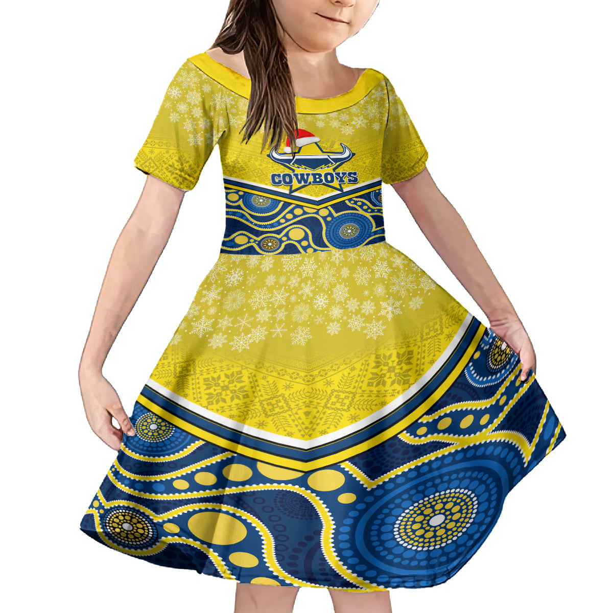 custom-cowboys-rugby-christmas-family-matching-off-shoulder-maxi-dress-and-hawaiian-shirt-merry-xmas-2023-mix-aboriginal-art-blue-version