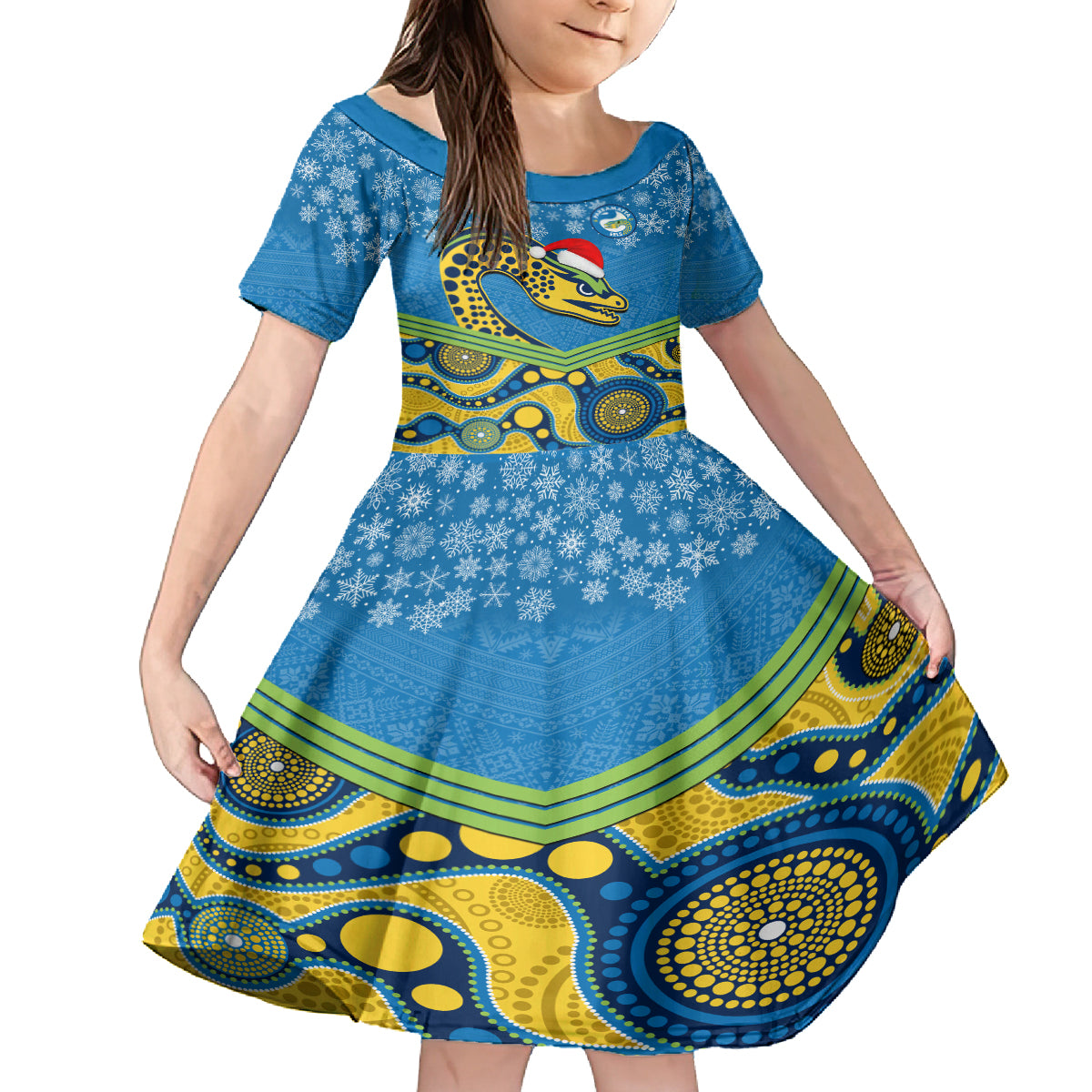 custom-parramatta-eels-rugby-christmas-family-matching-off-shoulder-maxi-dress-and-hawaiian-shirt-merry-xmas-2023-mix-aboriginal-art