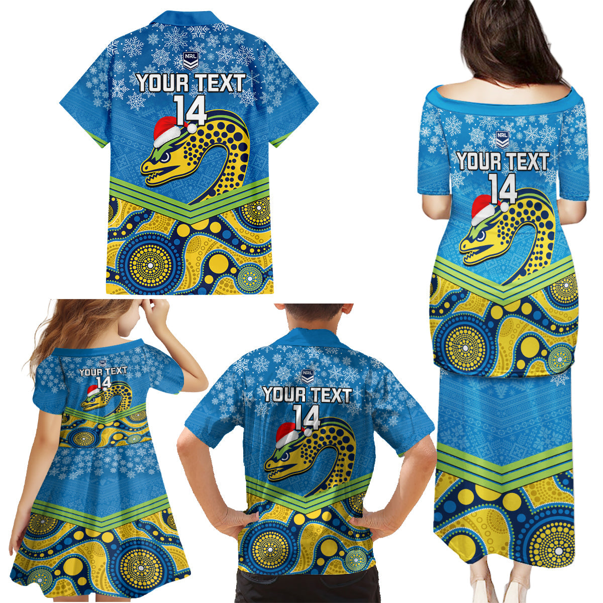 custom-parramatta-eels-rugby-christmas-family-matching-puletasi-dress-and-hawaiian-shirt-merry-xmas-2023-mix-aboriginal-art