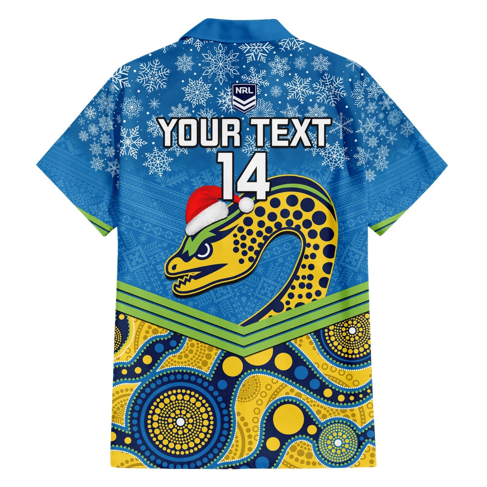 Custom Parramatta Eels Rugby Christmas Hawaiian Shirt Merry Xmas 2023 Mix Aboriginal Art - Vibe Hoodie Shop