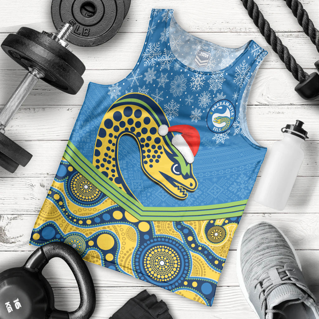 Custom Parramatta Eels Rugby Christmas Men Tank Top Merry Xmas 2023 Mix Aboriginal Art - Vibe Hoodie Shop