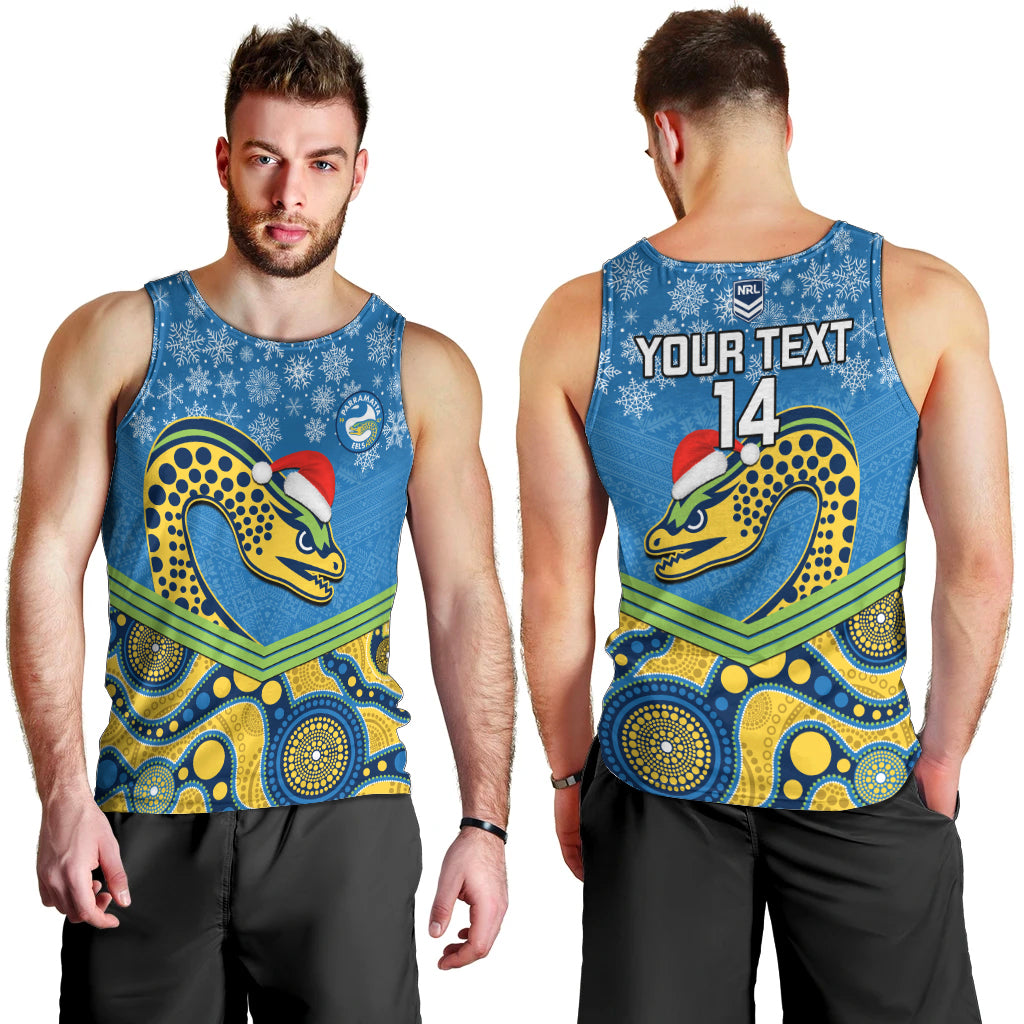 Custom Parramatta Eels Rugby Christmas Men Tank Top Merry Xmas 2023 Mix Aboriginal Art - Vibe Hoodie Shop