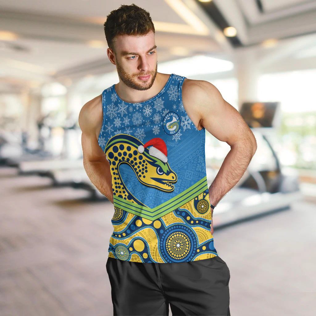 Custom Parramatta Eels Rugby Christmas Men Tank Top Merry Xmas 2023 Mix Aboriginal Art - Vibe Hoodie Shop