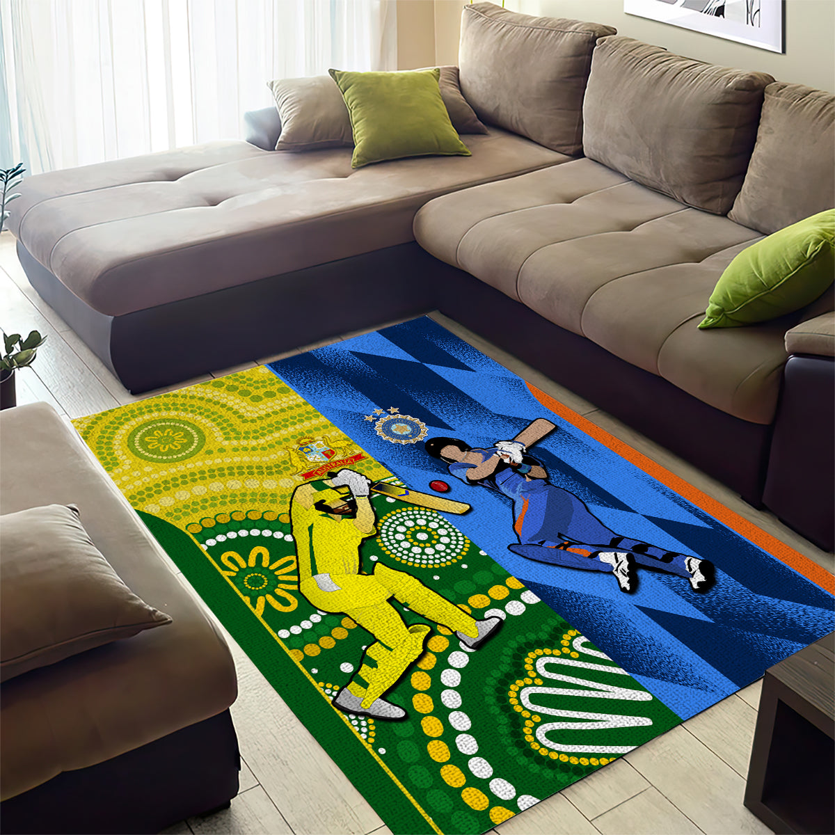 Australia And India Cricket Area Rug 2023 World Cup Final Together - Vibe Hoodie Shop